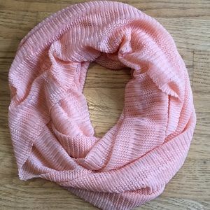 Pink Textured Infinity Scarf